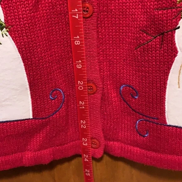Breckenridge Red Christmas/Winter Vest with Snowmen Grannycore Size MP Women - Picture 8 of 9